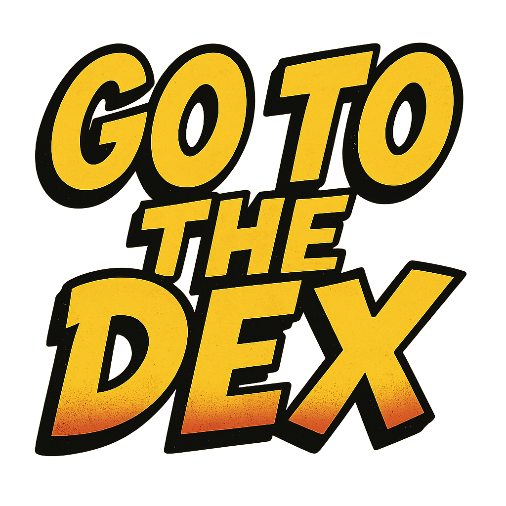 Heading image reading 'Go to the DEX' in bold comic-book lettering