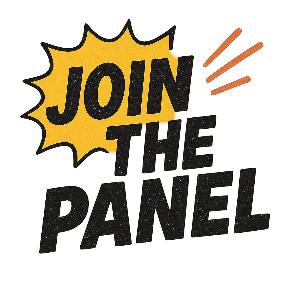 Comic-style heading image reading 'Join the Panel'