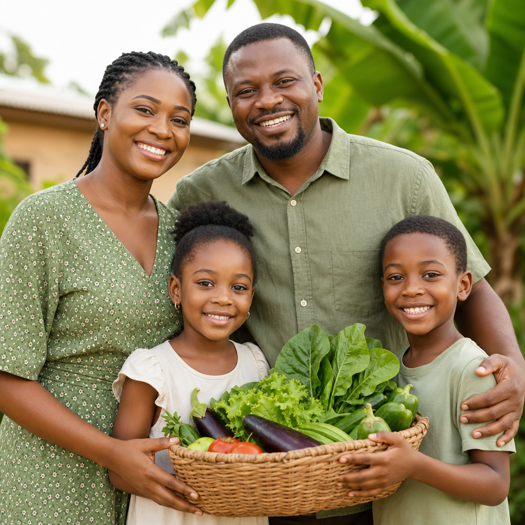 Portrait of the Nelson family outdoors