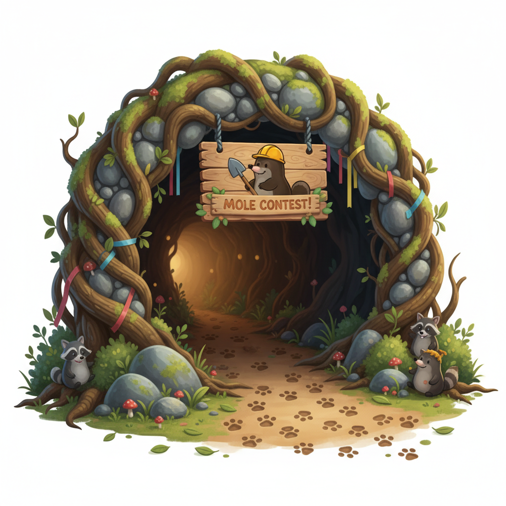 Tunnel with paw prints icon