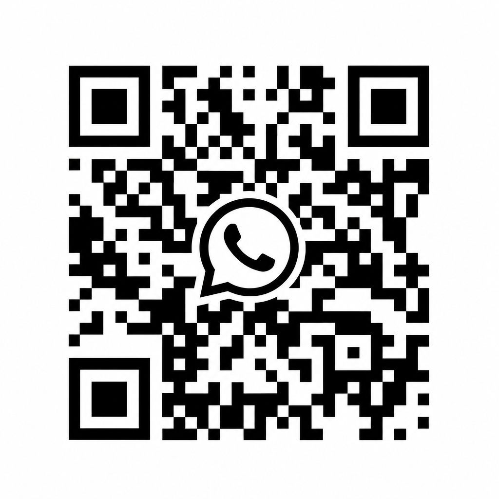 Black and white WhatsApp QR code for Greg and Friends Humanity Foundation contact