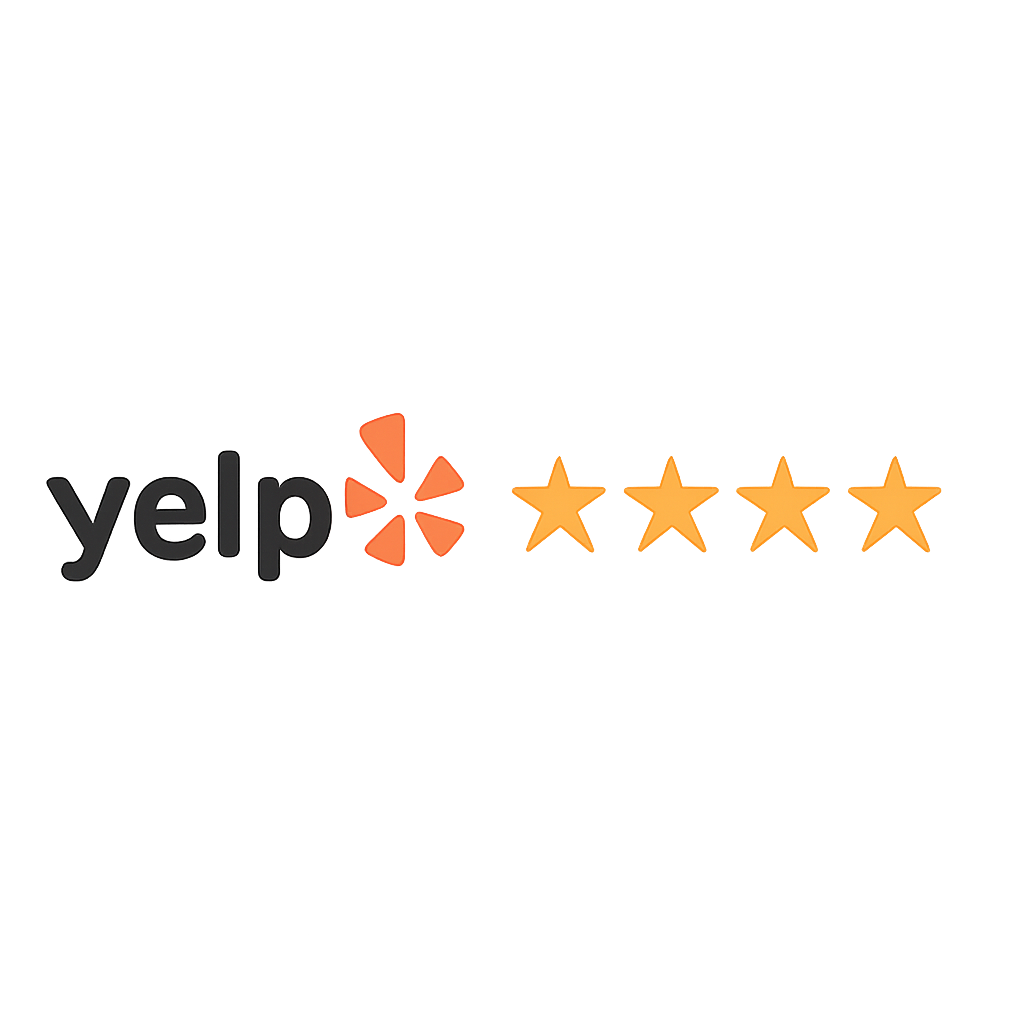 5-star Yelp rating with Yelp logo