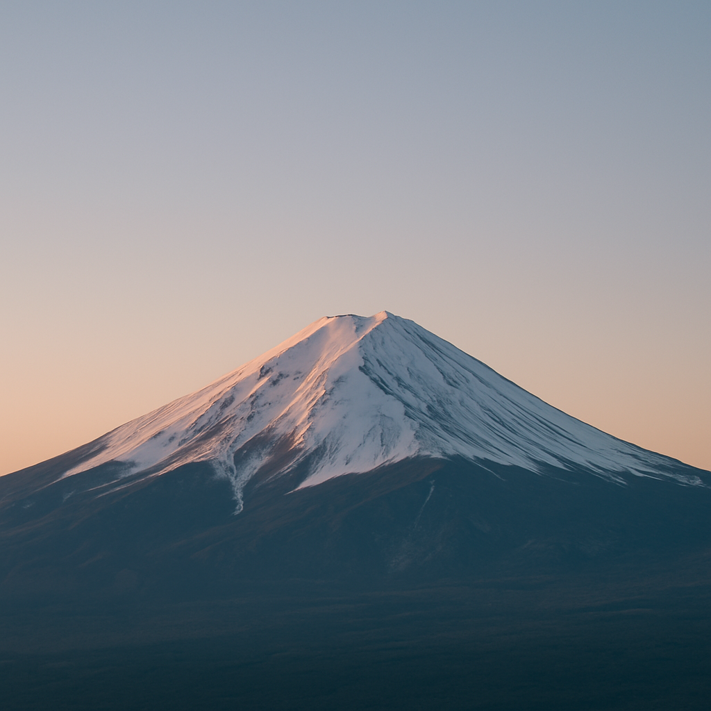 Snow-capped mountain during sunrise with clear sky