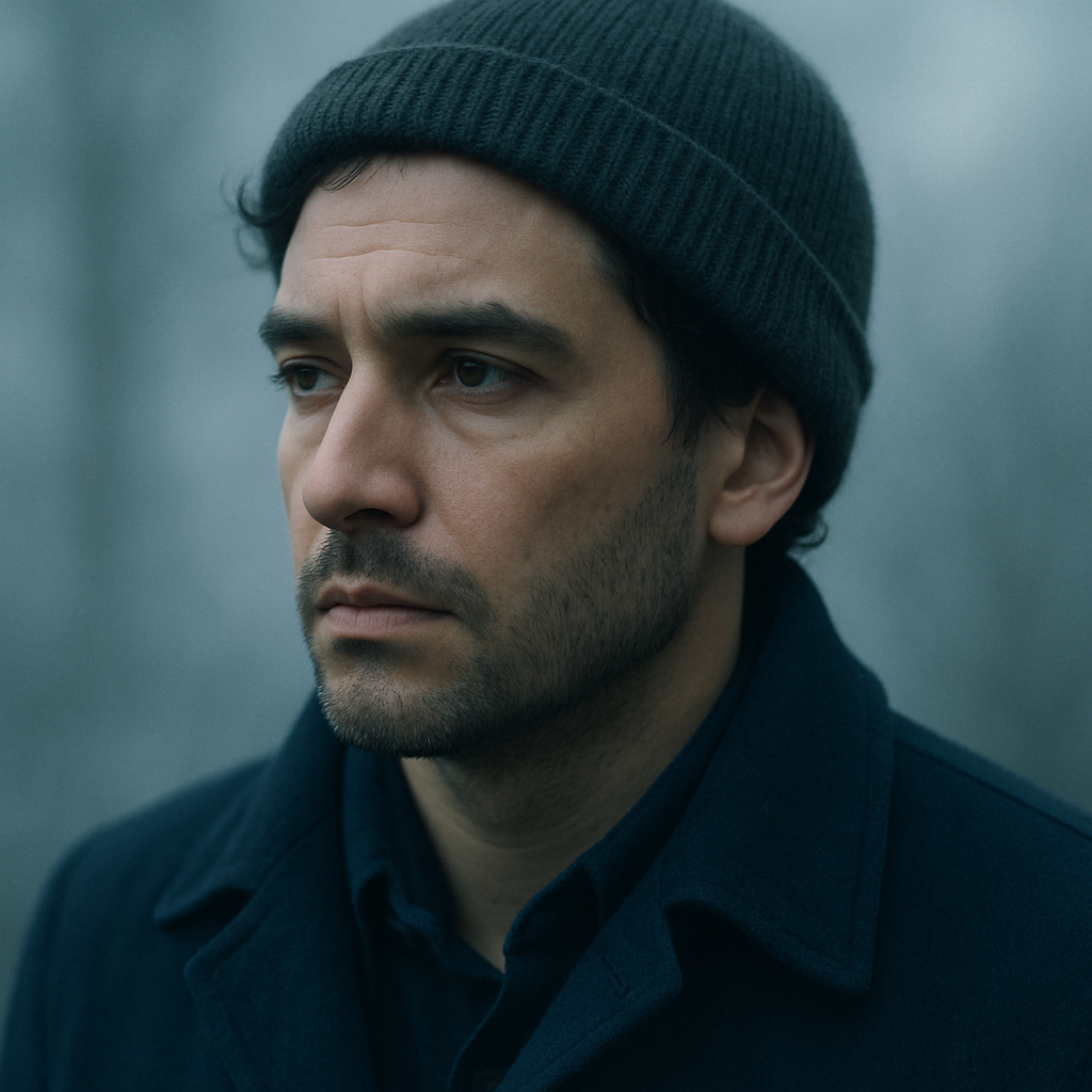 Portrait of Theo, a traveler at midnight sun