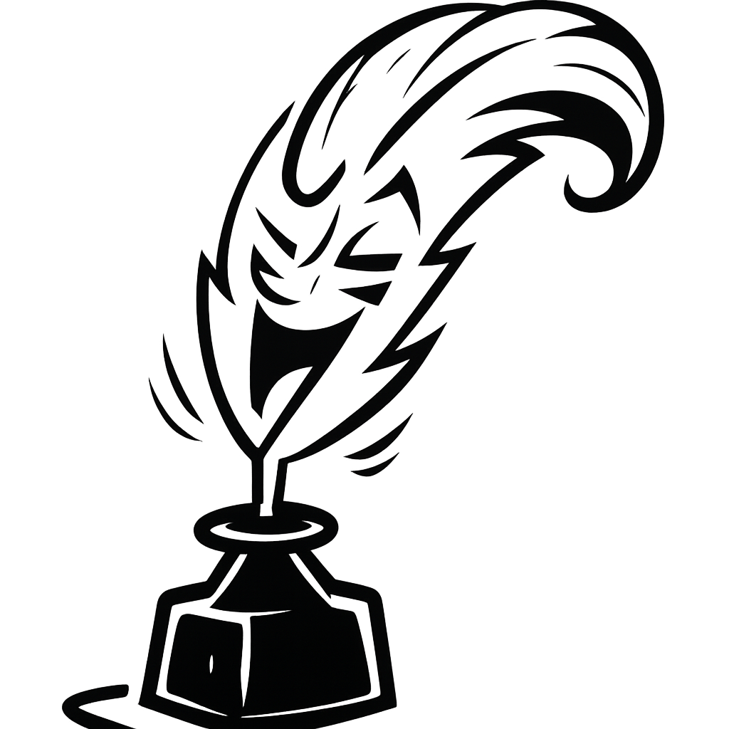 Dramatic feather quill icon