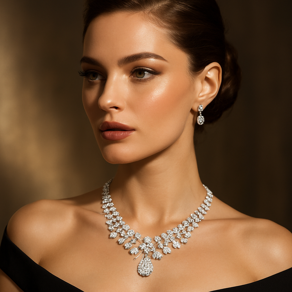AI-generated jewelry model photo