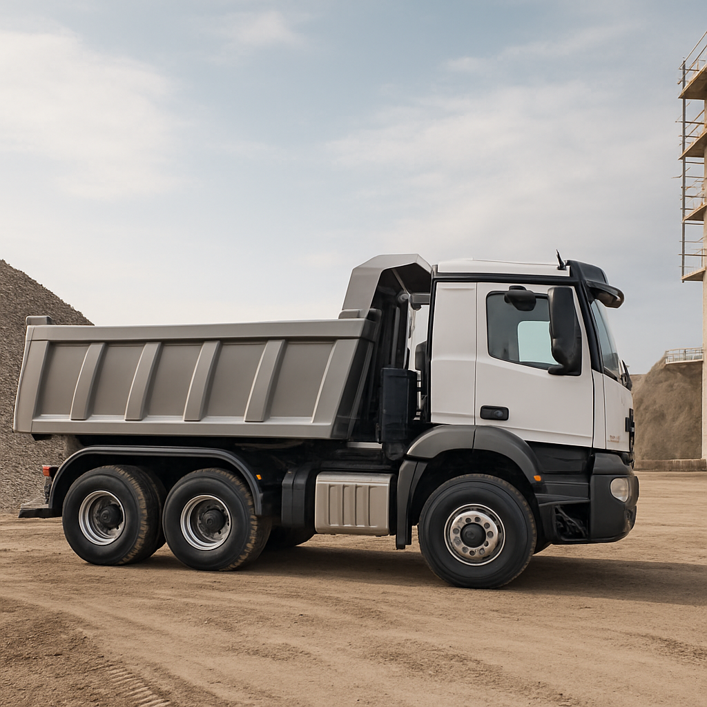Mercedes dump truck available for rental