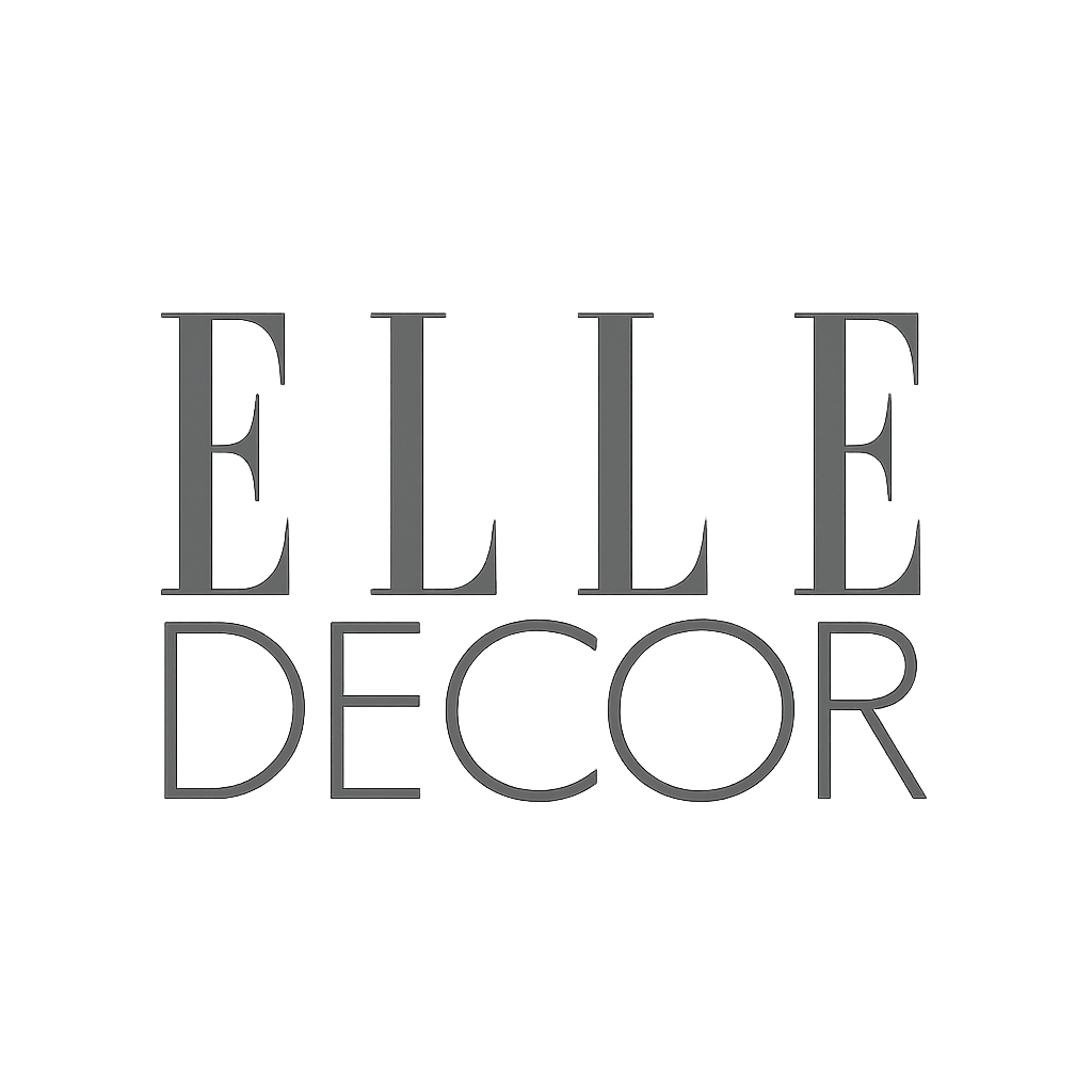 Elle Decor lifestyle publication logo in charcoal monochrome