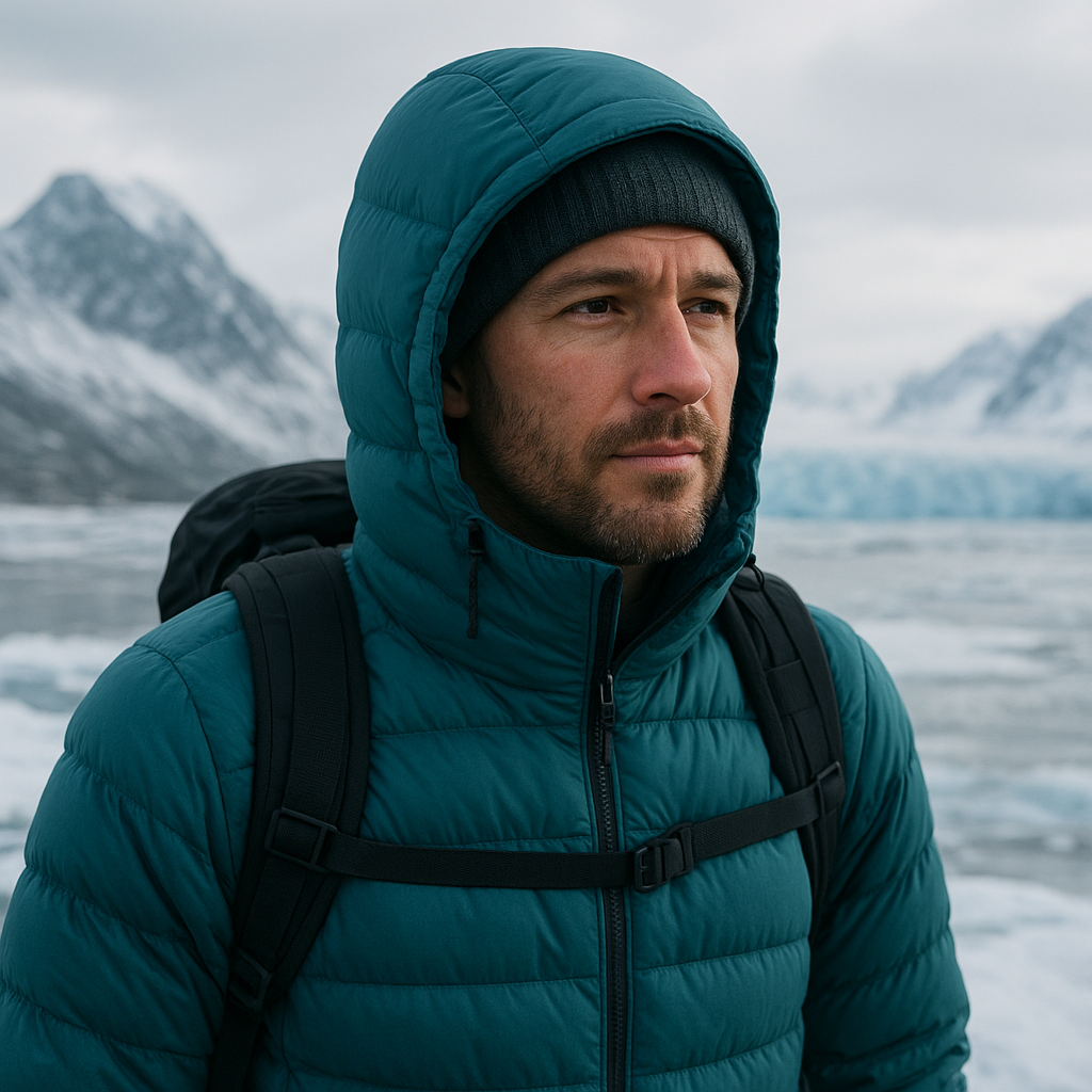 Portrait of Mateo Singh, a solo traveler in a teal insulated jacket