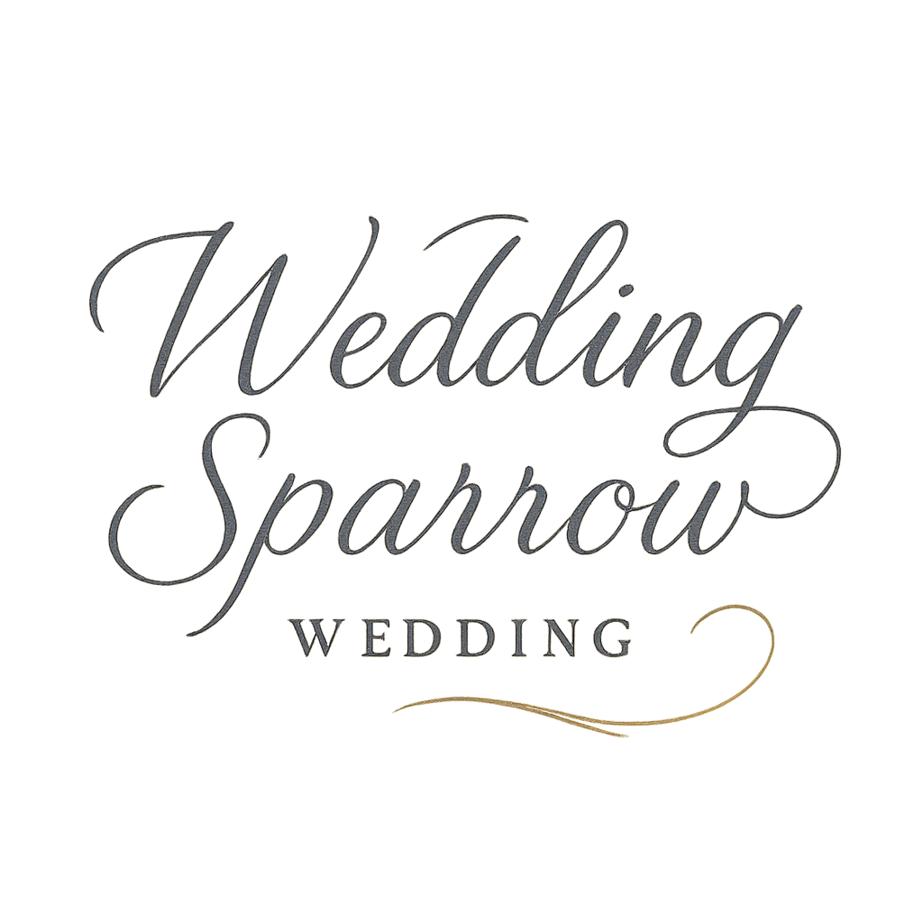 Wedding Sparrow publication wordmark logo in refined calligraphic style