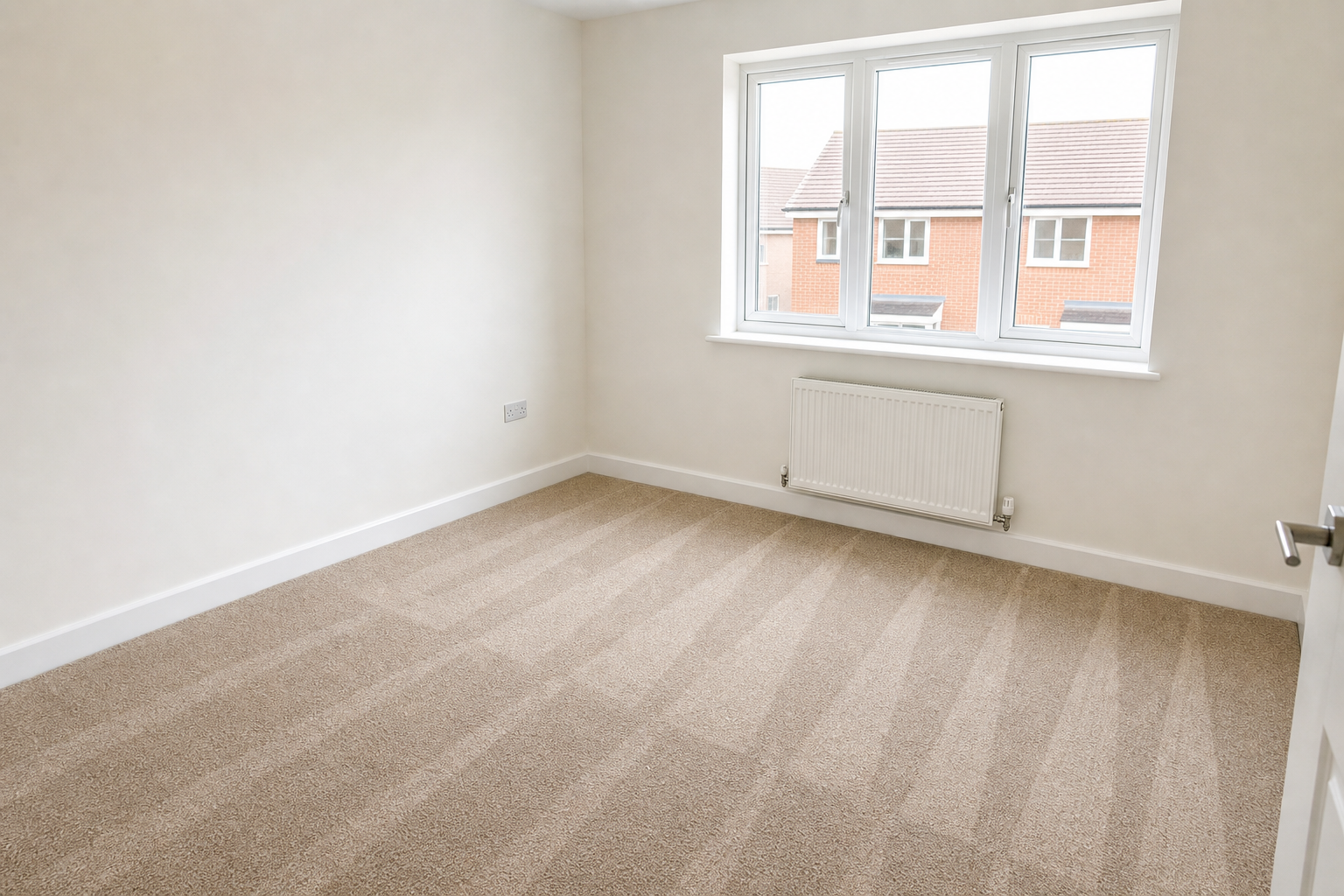 Vacant rental property bedroom and skirting boards cleaned to move-out standard