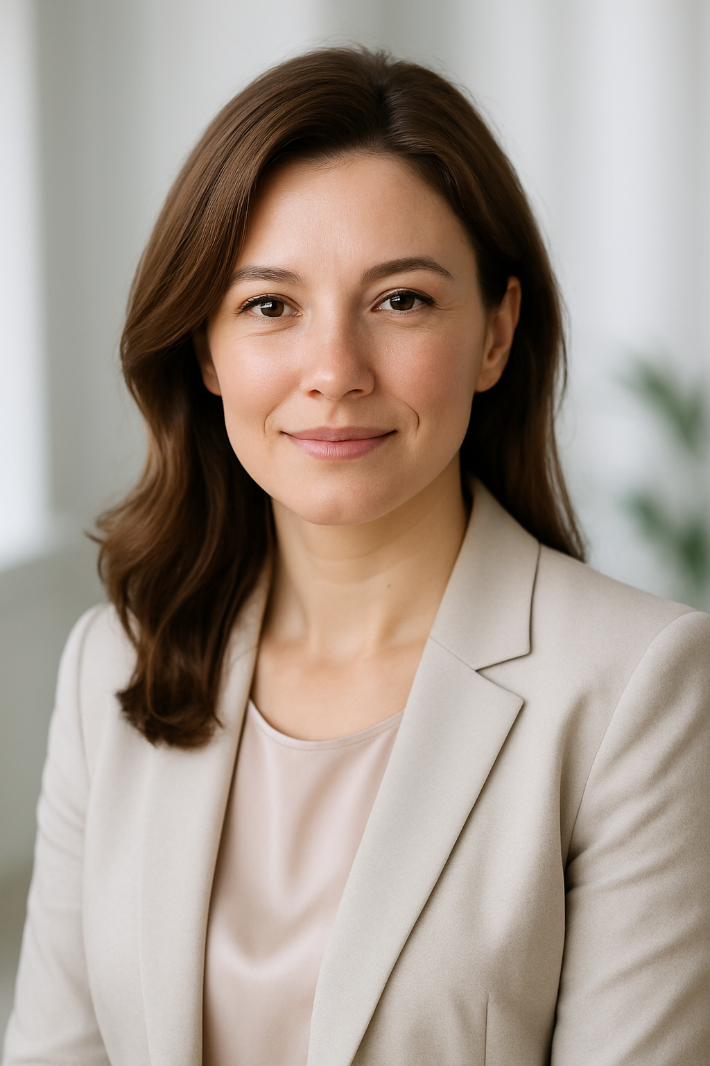 Professional portrait of Olha Melnyk, Kyiv real estate agent