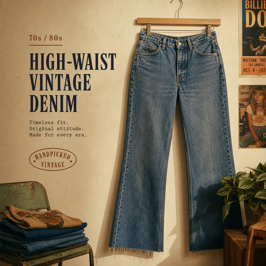 Structured 80s fit with a flattering rise and worn-in character.