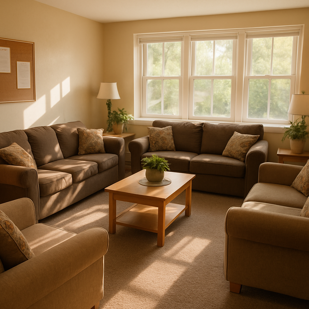 Inviting shared living room with comfortable seating, sunlight, and homey decor
