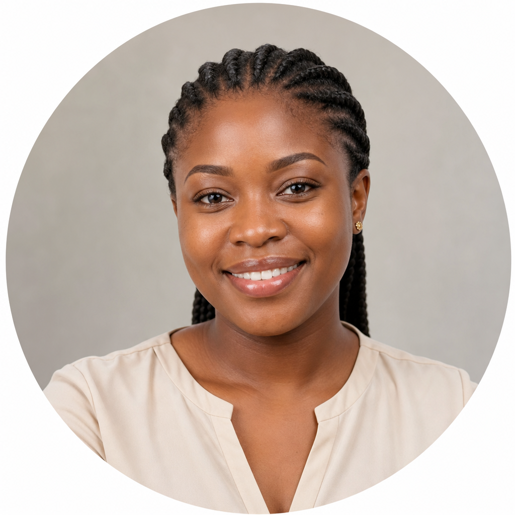 Portrait of Akosua Mensah, boutique owner in Accra