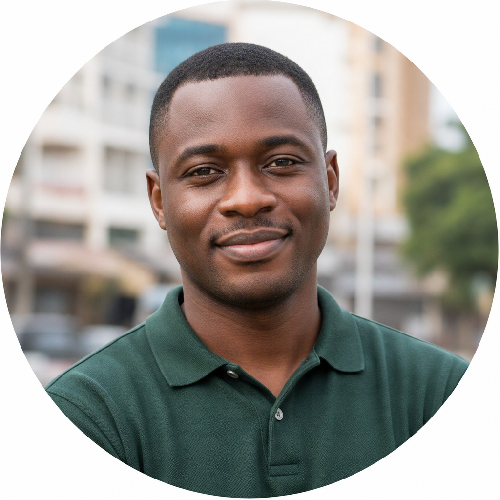 Portrait of Kojo Asare, logistics rider in Tema