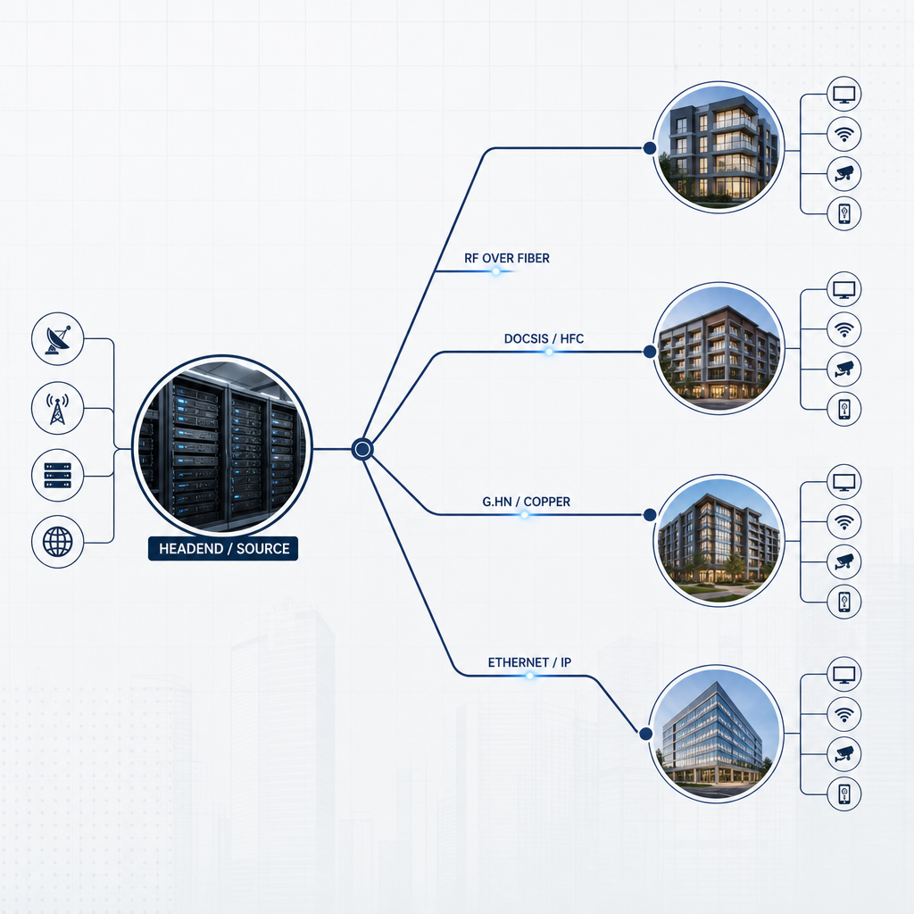 Clean technical signal topology diagram with nodes, lines, and endpoint labels