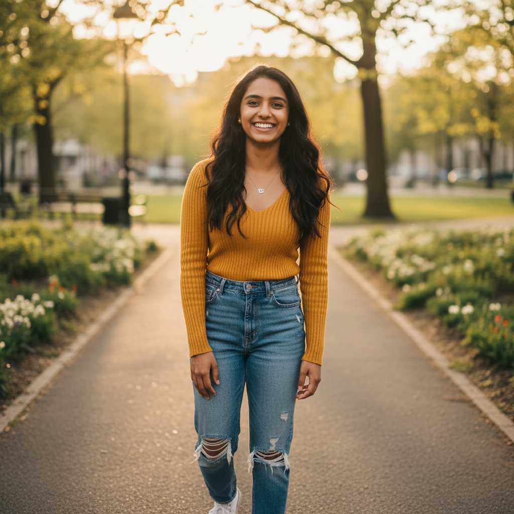 Ava Patel smiling outdoors