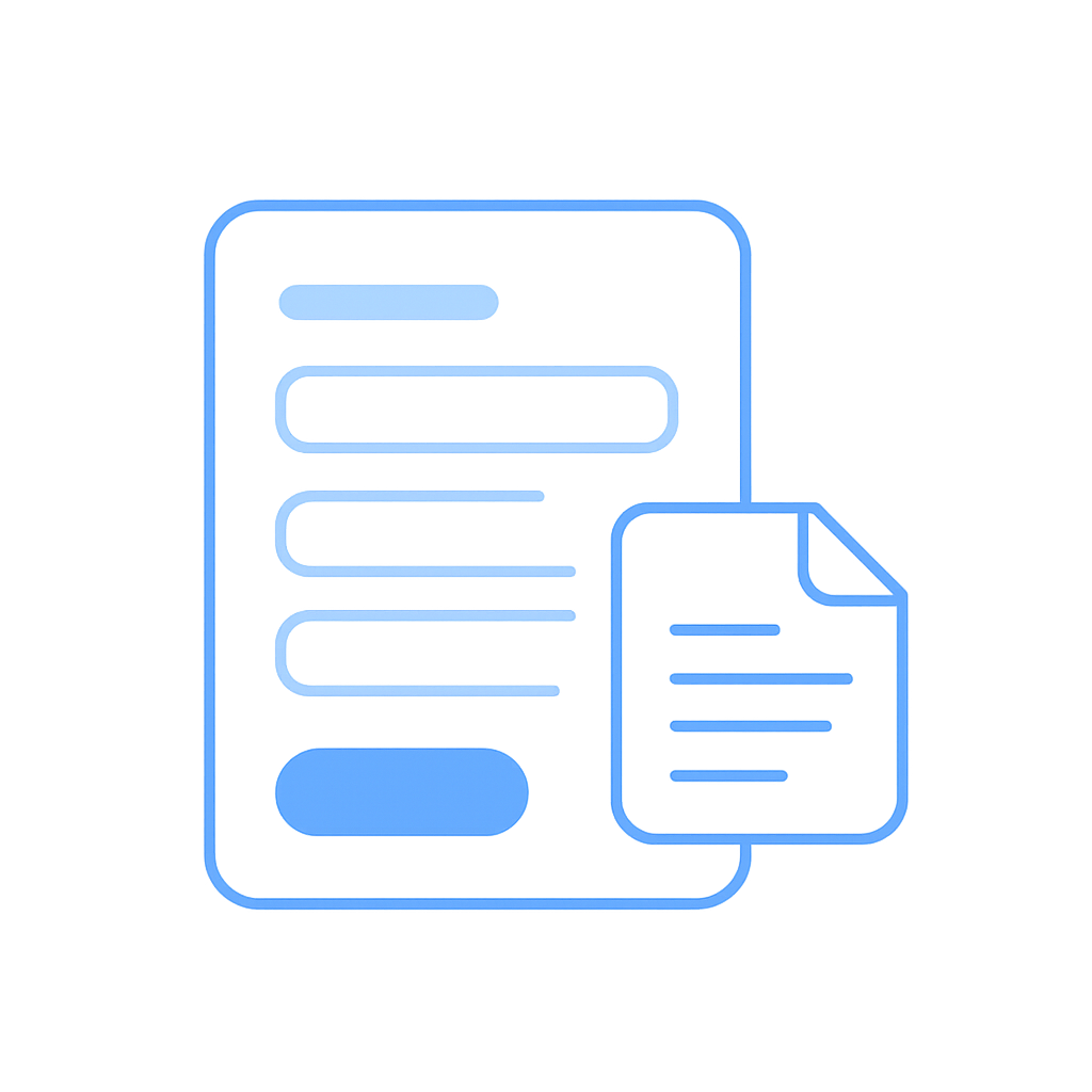 Minimal illustration of a form with fields and a document icon