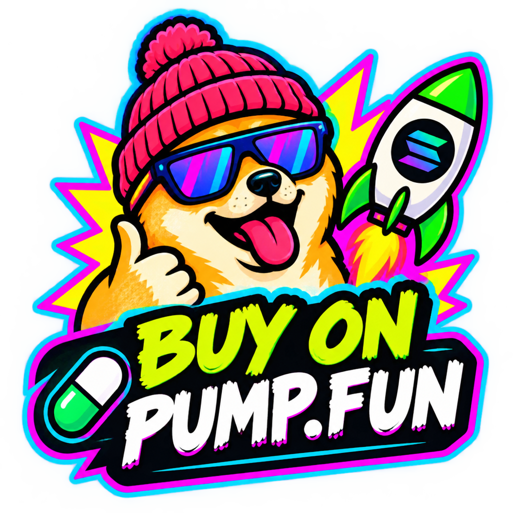 Small neon meme sticker icon for the pump.fun buy button