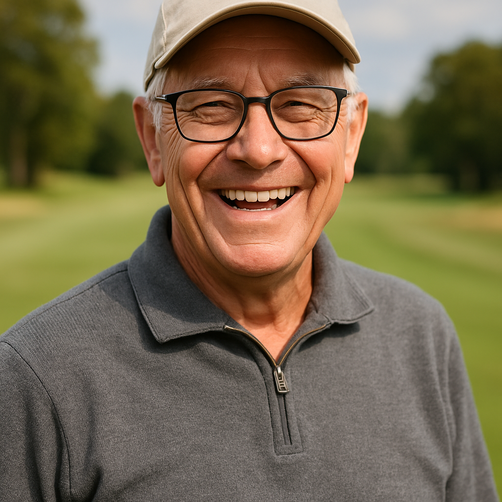 Portrait of cheerful golfer David R.