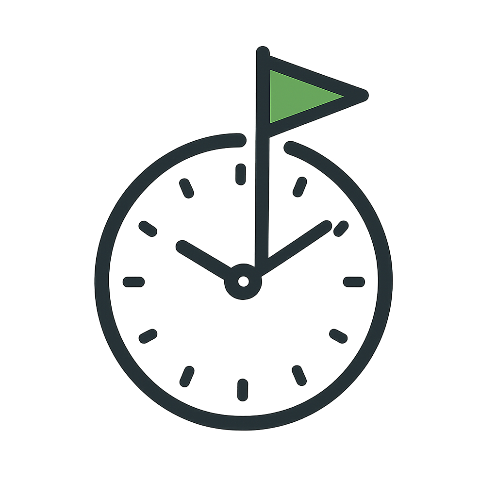 Golf course clock showing tee times