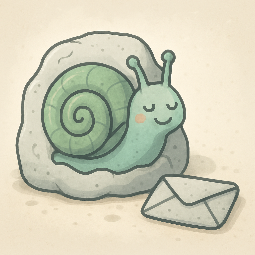 Icon of a fossilized snail with a stone envelope