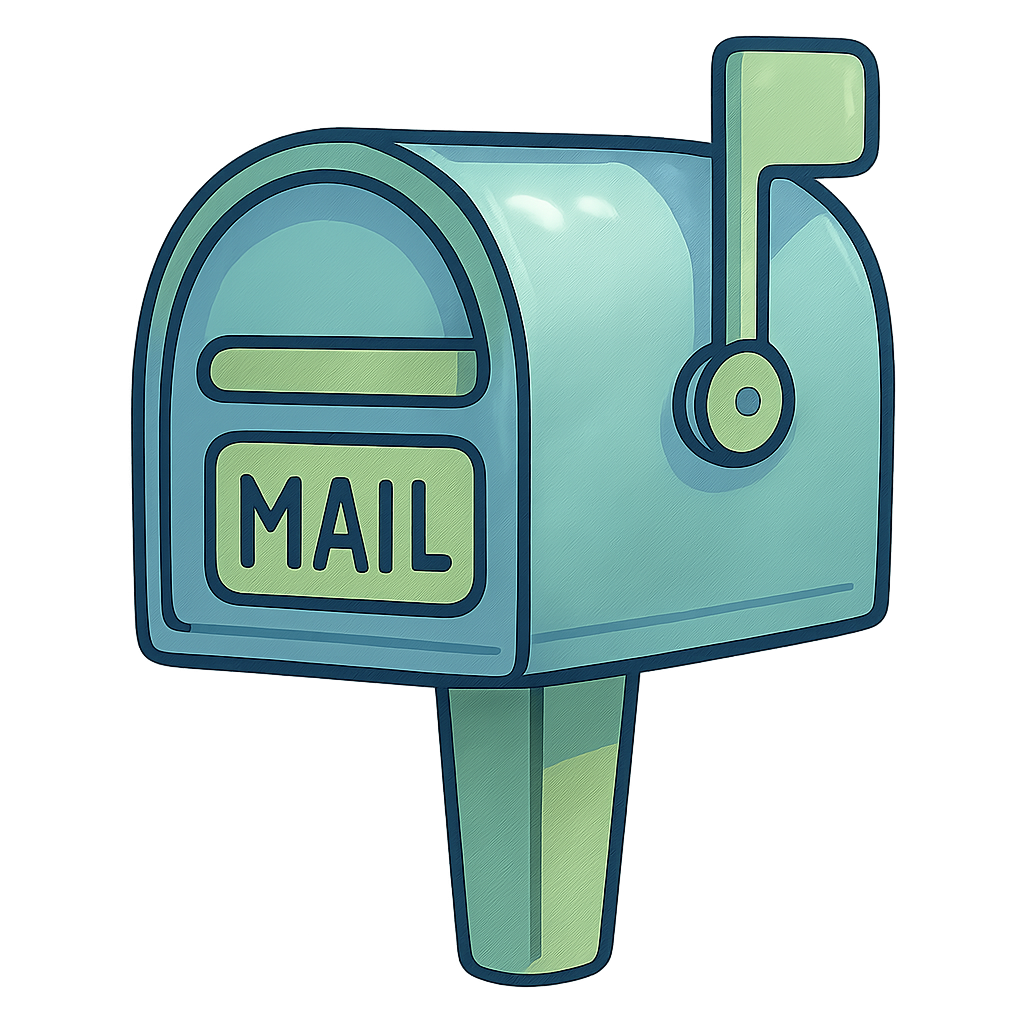 Cartoon retro mailbox with pastel colors