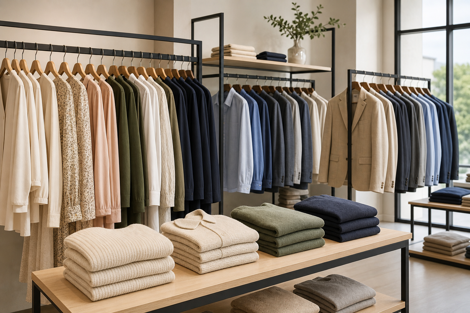 Retail supply apparel rails prepared for store-ready delivery