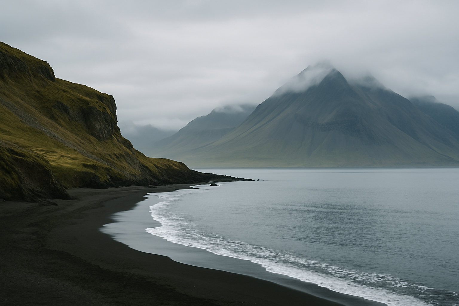 Scenic landscape along Reykjavík to the South Coast