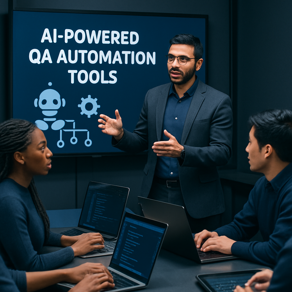 Instructor guiding students through AI-powered QA automation tools