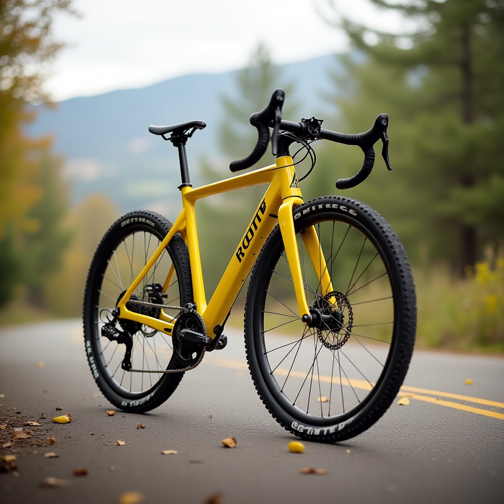 Cannondale Topstone gravel bike ridden on a winding gravel road with rolling hills