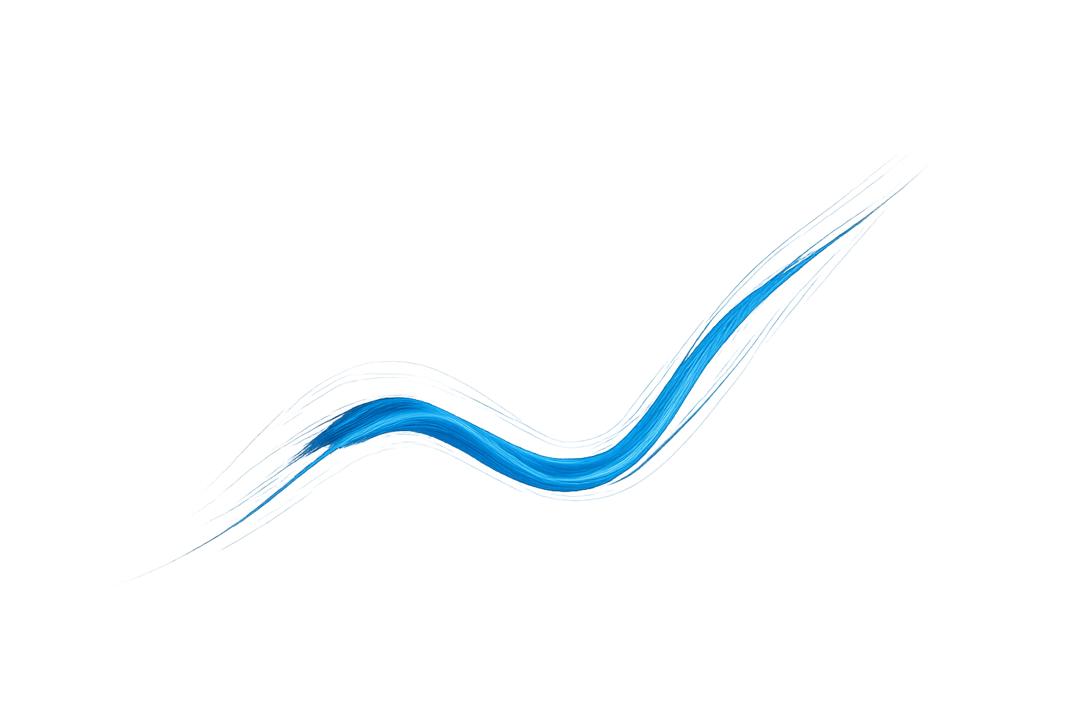 Slim abstract ribbon of electric blue light trails over a deep navy gradient, conveying fast sprint energy