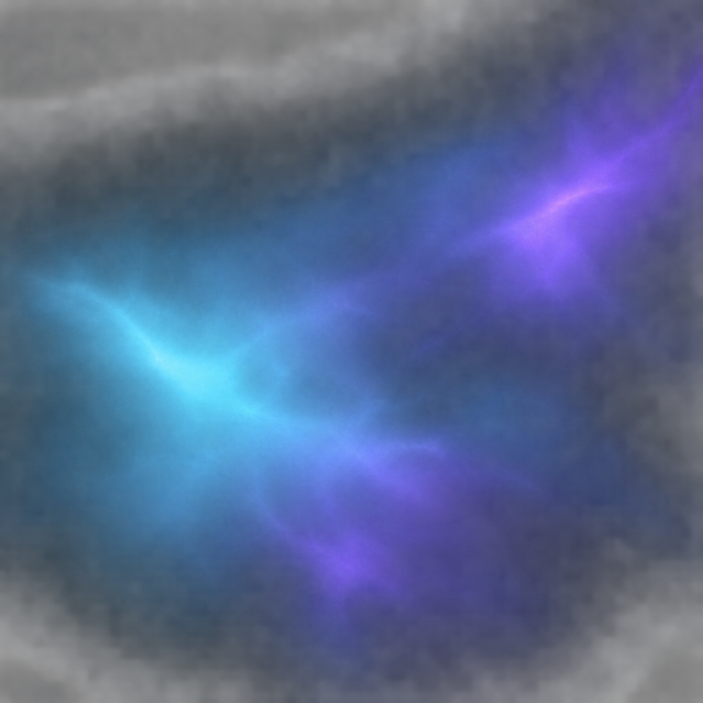 Soft cyan and violet atmospheric glow texture for subtle overlay treatment