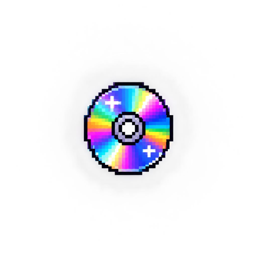 Small pixel-style compact disk icon