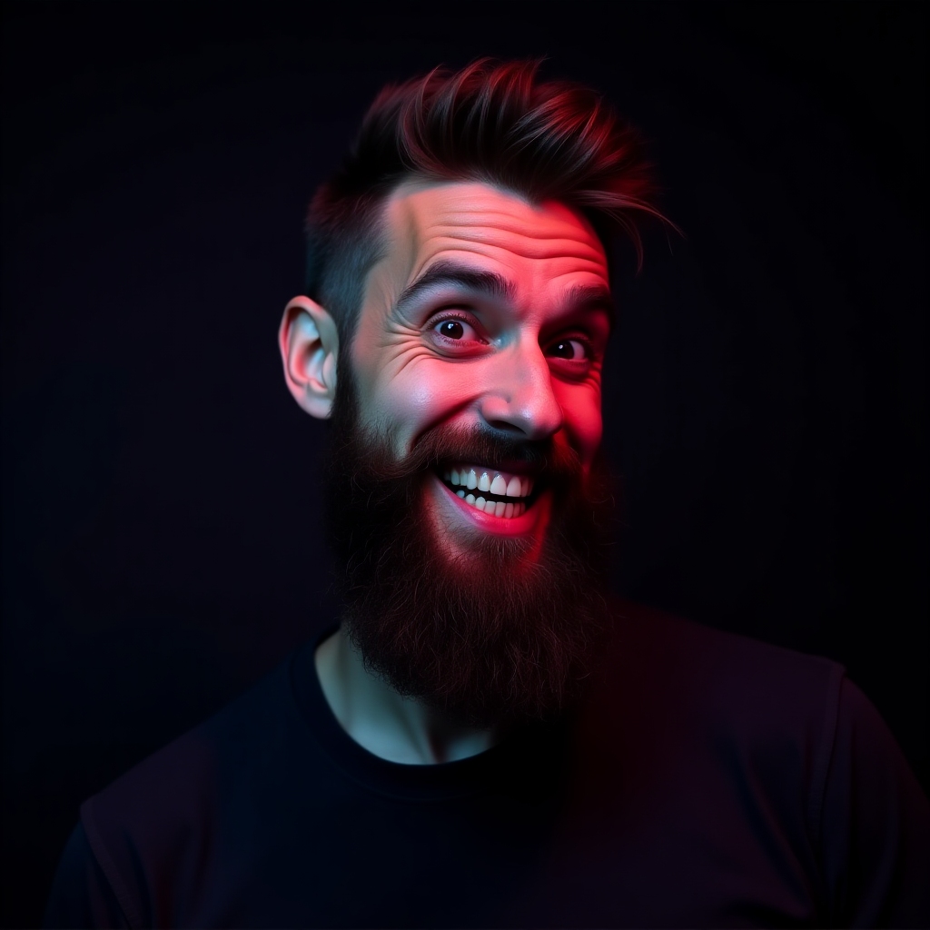 Photo of a bearded man with mischievous grin