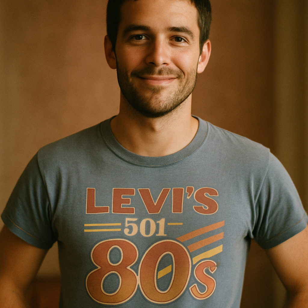 Portrait of Marco in a retro graphic tee