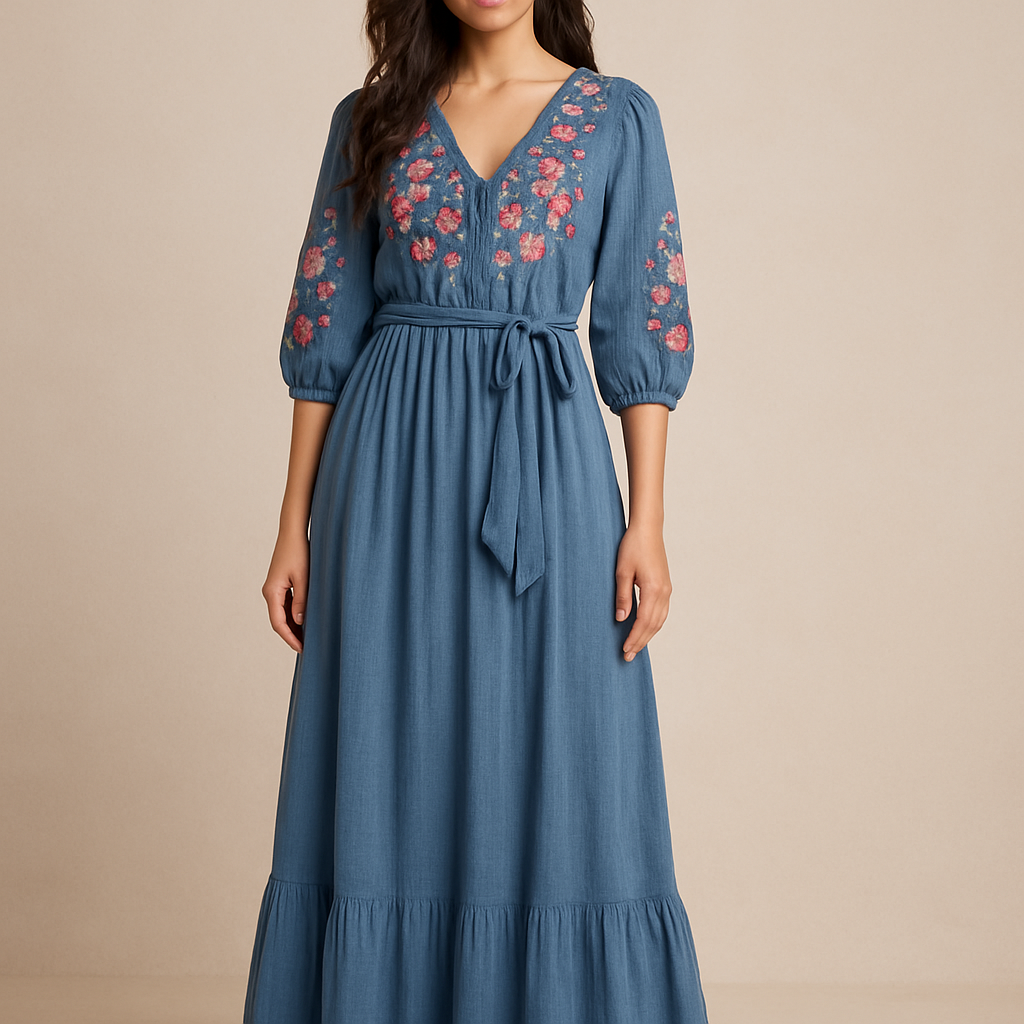 Embroidered Maxi Dress