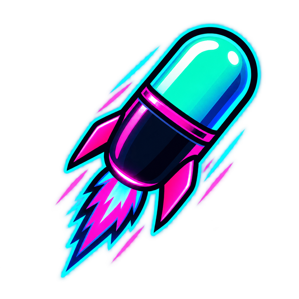 Small neon pump capsule icon