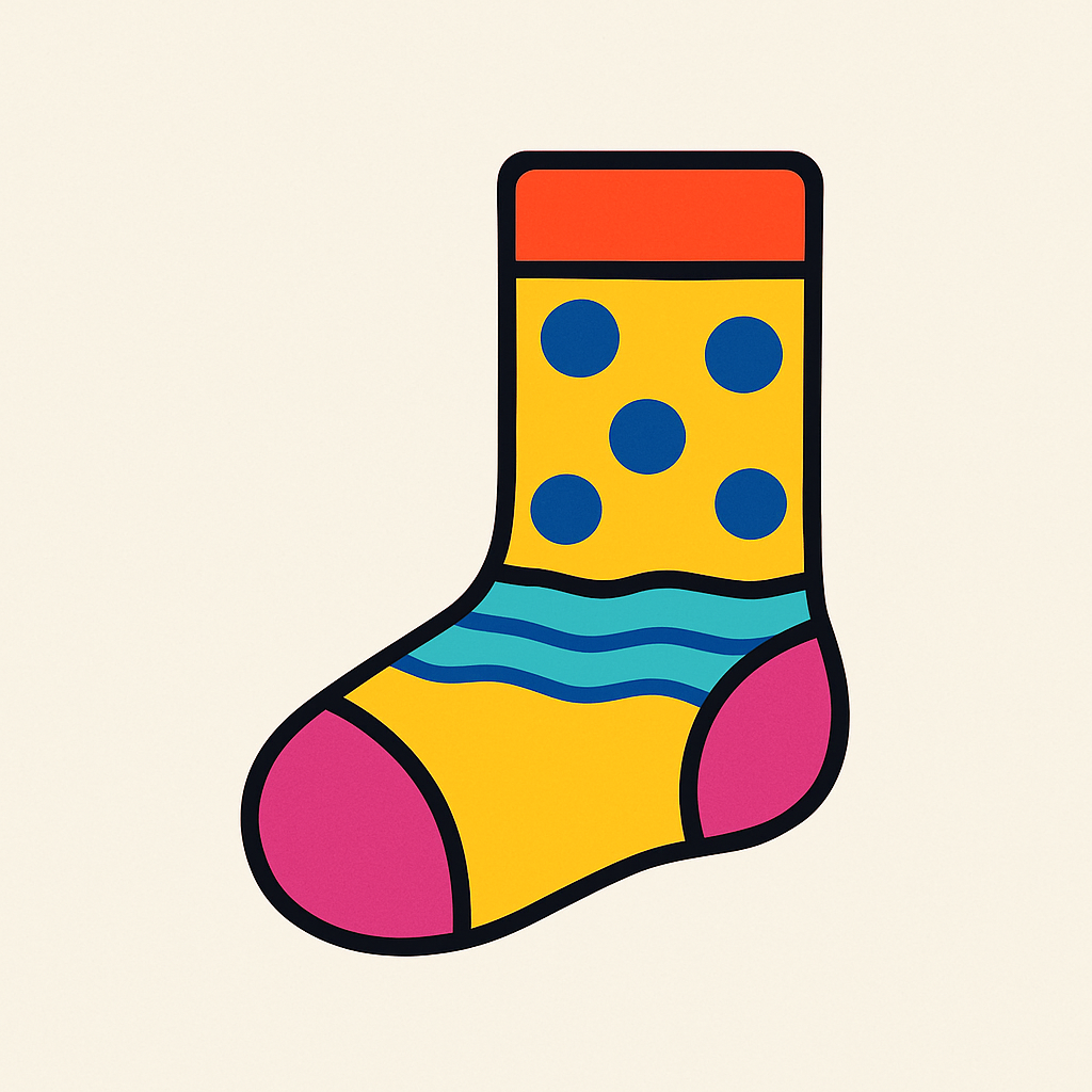 Playful sock designs illustration