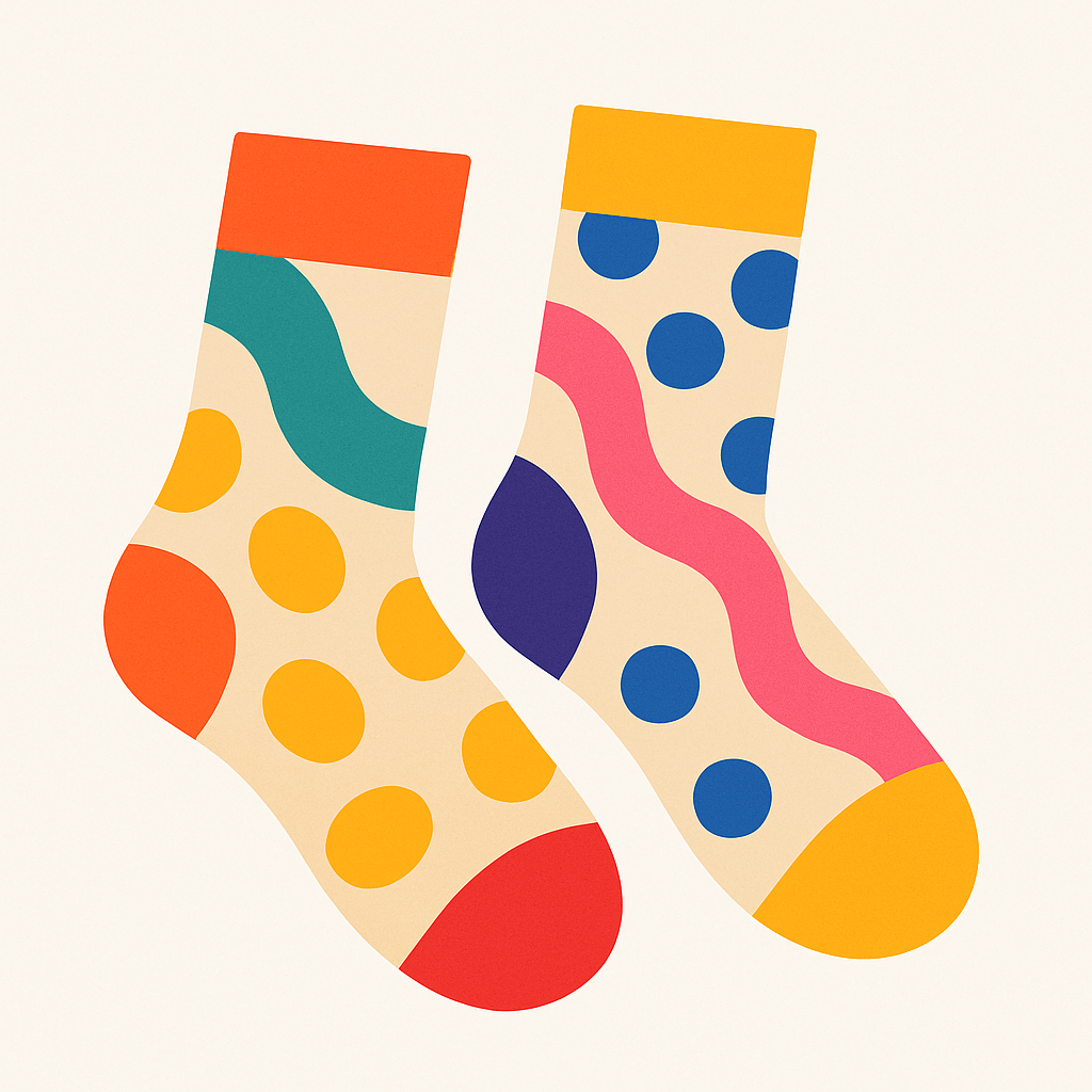Playful sock designs illustration