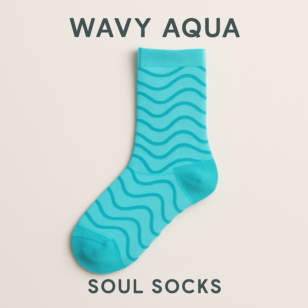 Wavy Aqua Soul Socks