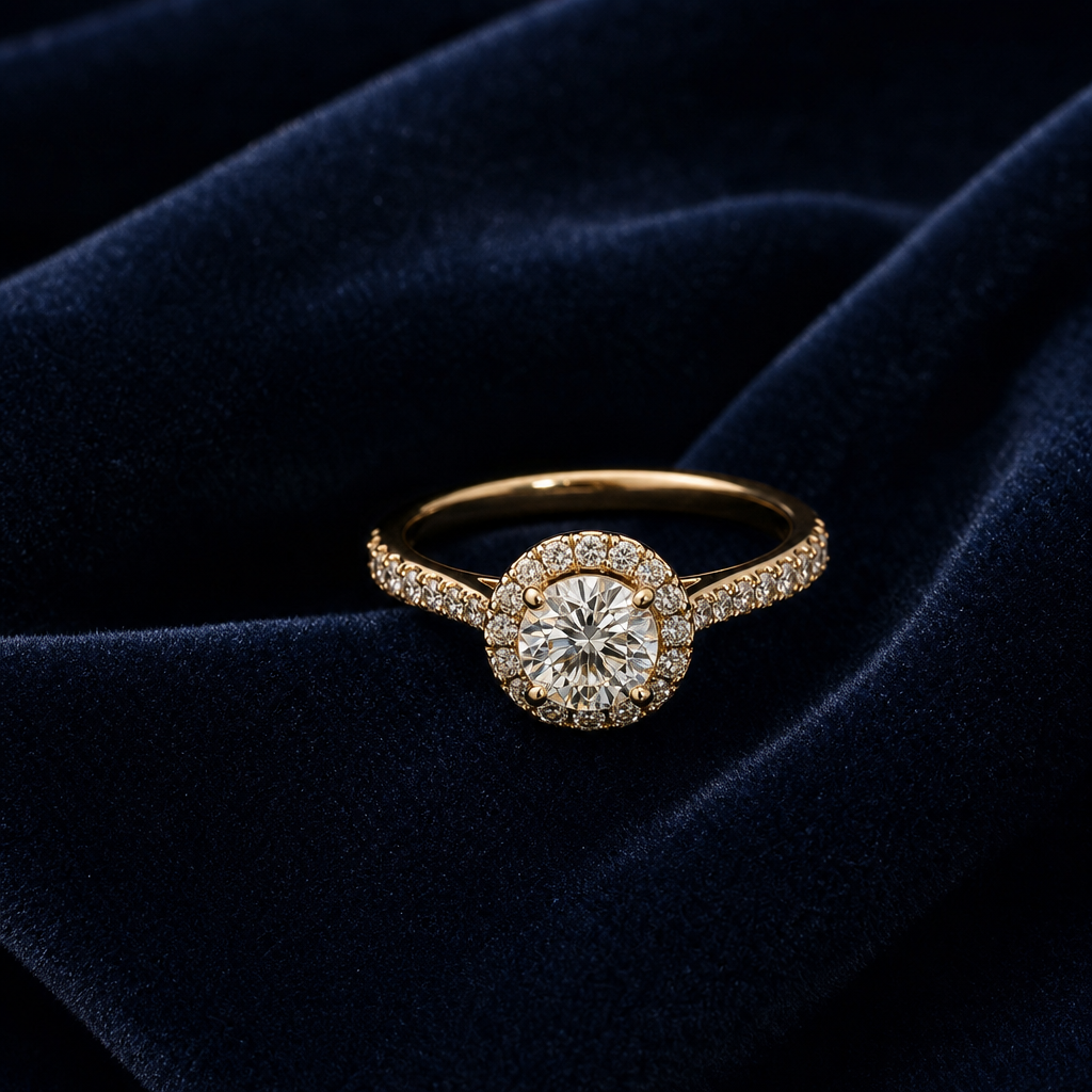 Silver Floral Diamond-Style Ring — An elegant silver-toned ring featuring a floral-inspired cluster centerpiece and a slim pavé-style band with a refined sparkle.