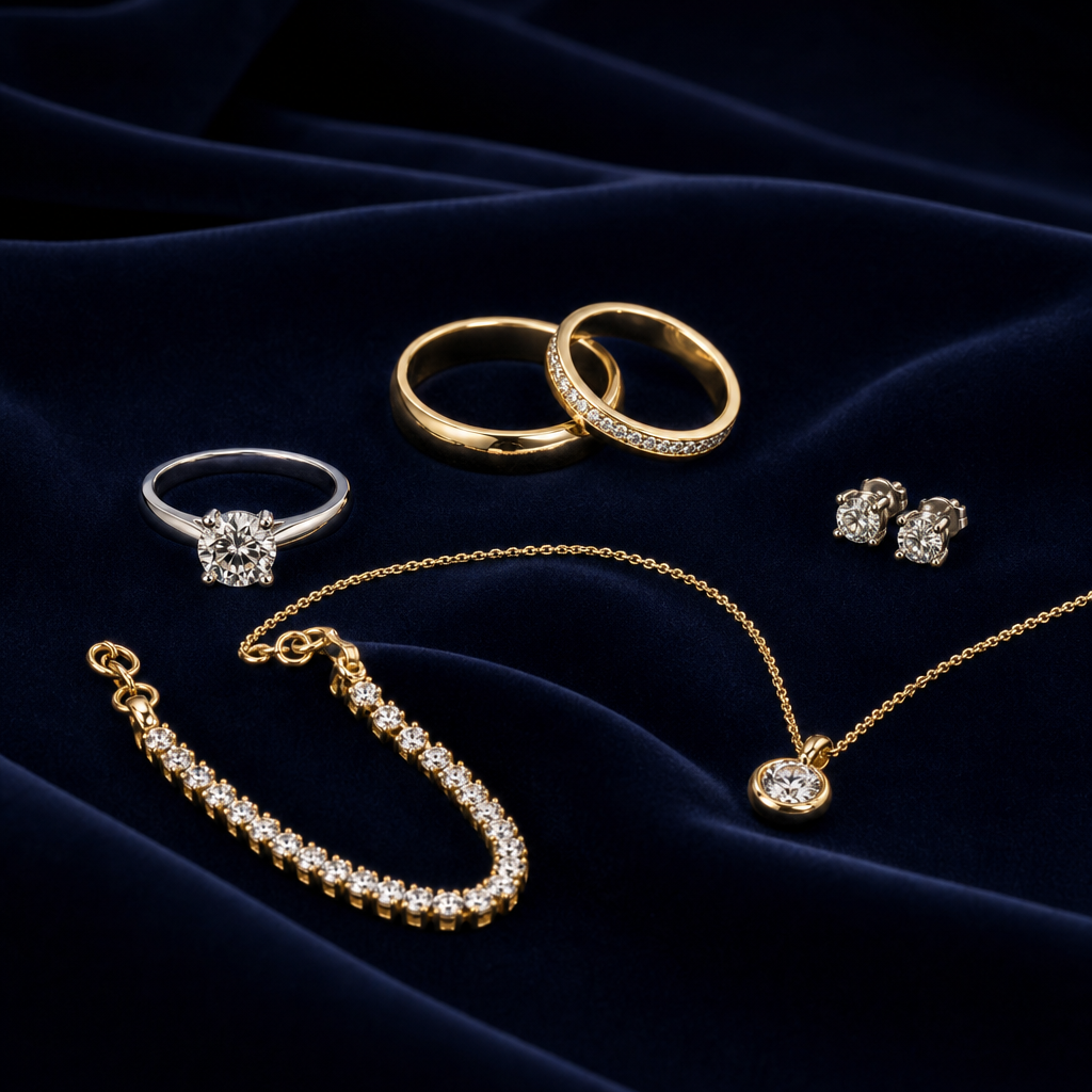 Two-Tone Pavé Hoop Earrings — A pair of intertwined hoop earrings featuring a gold-tone twisted design accented with sparkling pavé detailing.