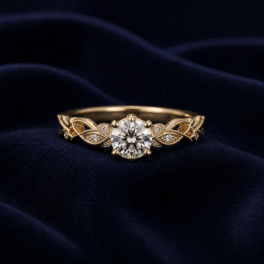 Soft luxury composition of a custom bracelet with personalized engraving in warm precious metal