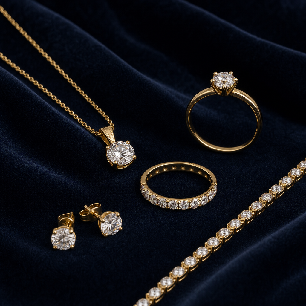 Collection of handcrafted bracelets including a slim chain, a charm bracelet, and a polished cuff in precious metal