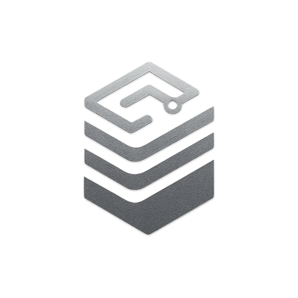 量子制造中心标志，方形模块化单色