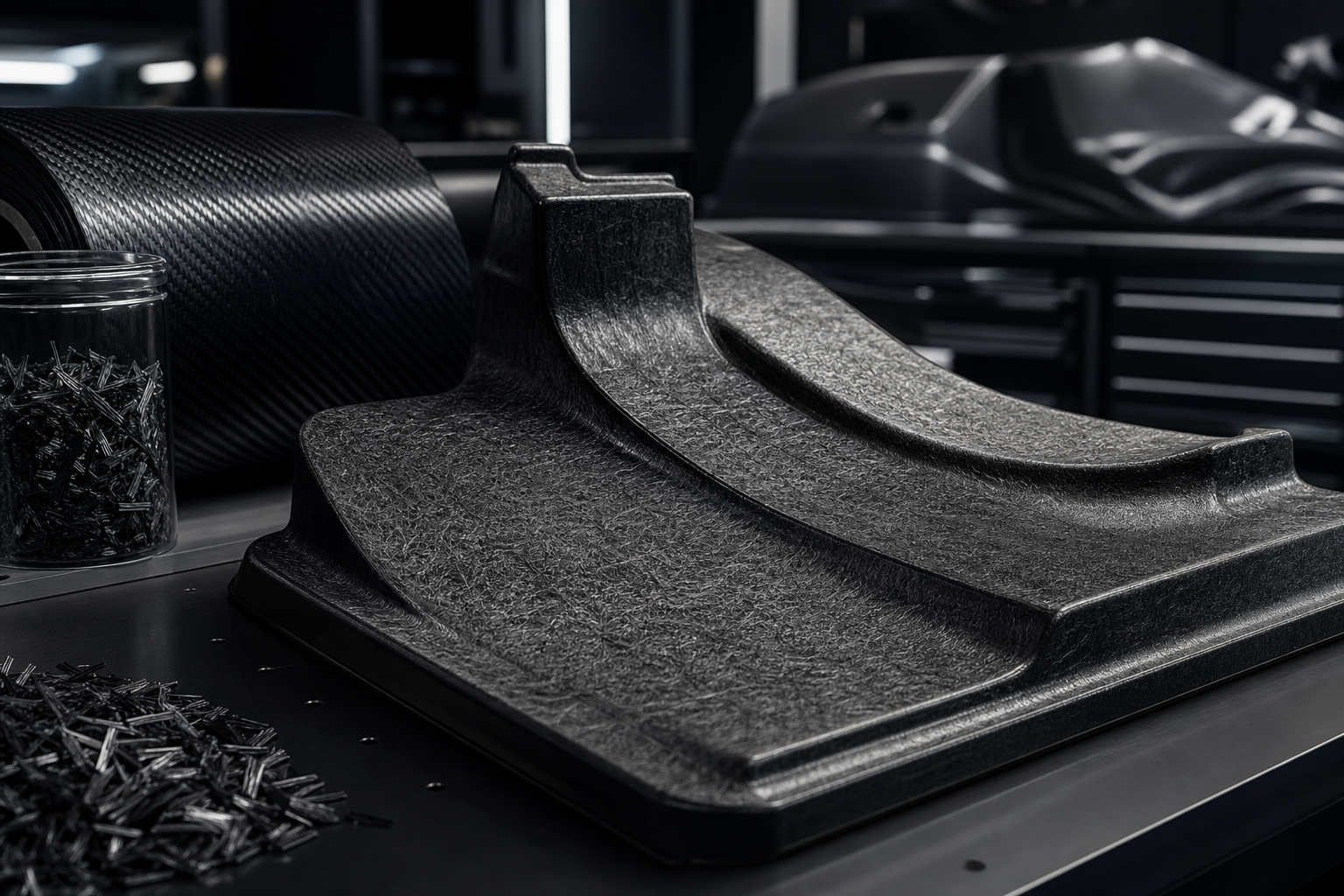 recycled carbon-fiber non-woven reinforcement integrated into industrial tooling surface layers