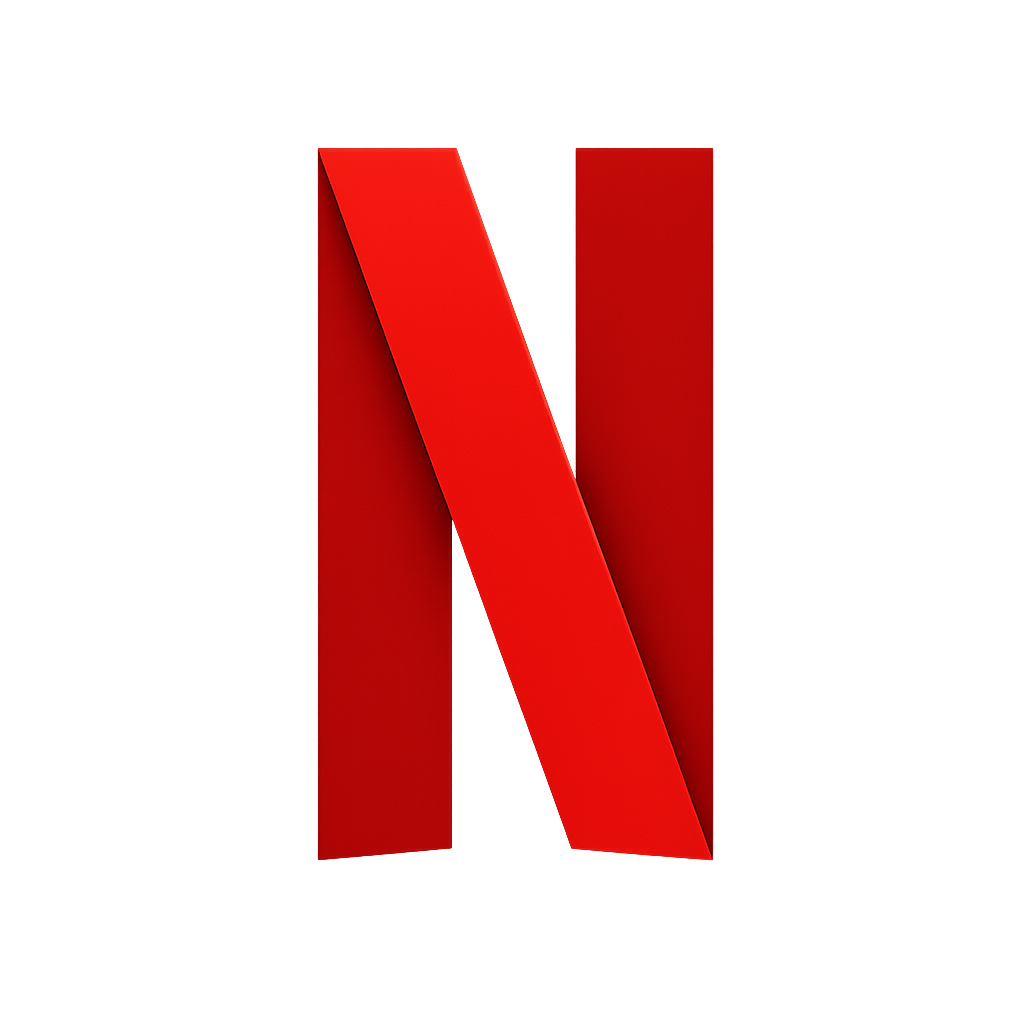 Logo moderno de Netflix en rojo brillante con estilo minimalista