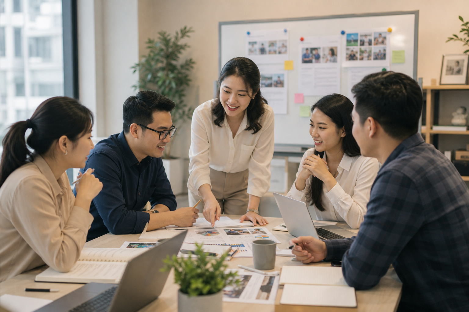 Tình nguyện viên và phụ huynh cùng hỗ trợ học sinh trong một hoạt động học tập cộng đồng ấm áp